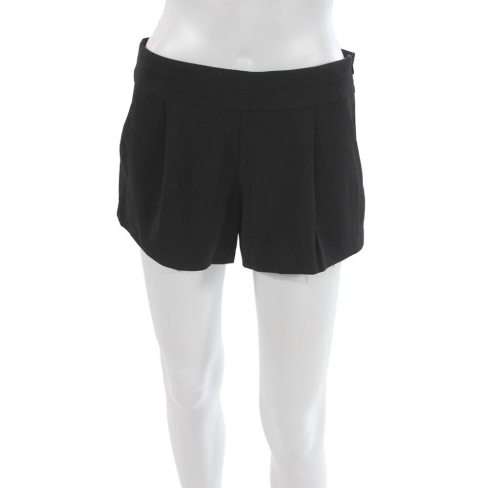 Parker Unisex Black Polyester Spandex Solid Zip Shorts Size 0
